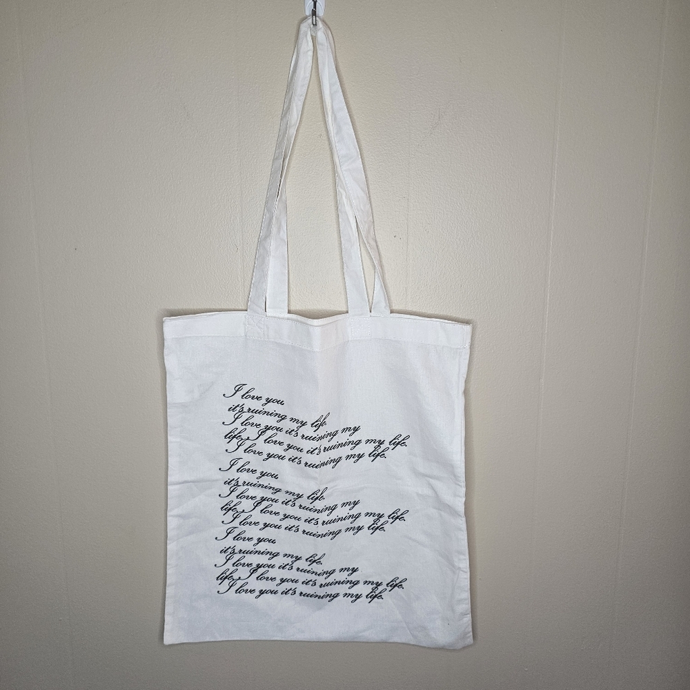 Handmade Tortured Poets I Love You It's Ruining My Life Tote Bag